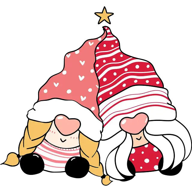 Nains endormis de Noël image en couleur