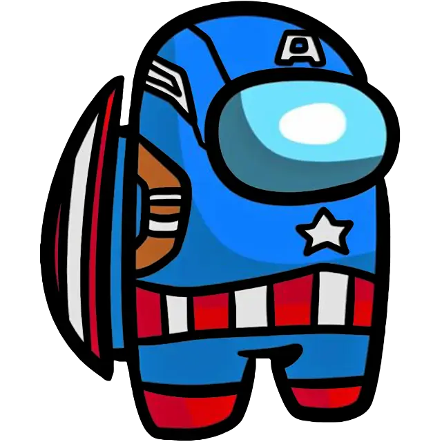 Among Us Captain America Hero image en couleur
