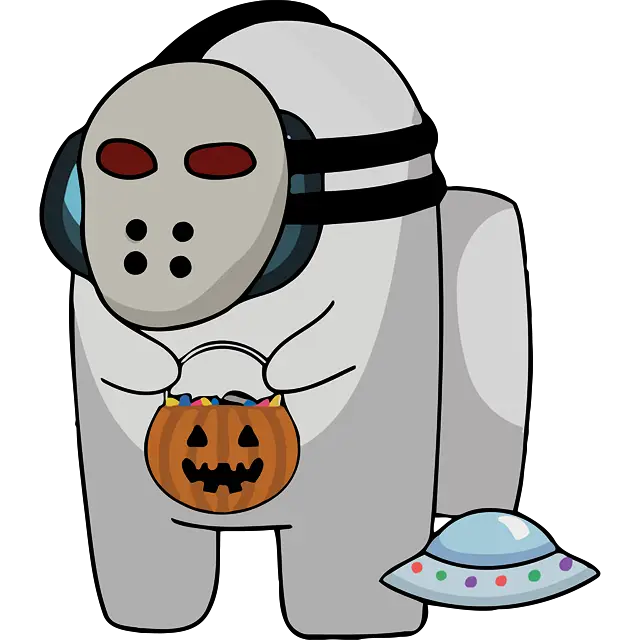 Among Us Halloween Jason Mask image en couleur