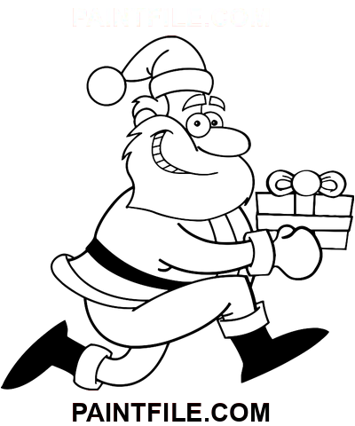 Père Noël Clipart coloriage