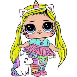 LOL Unicorn Doll imagine colorată