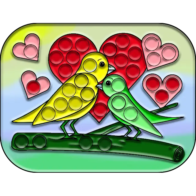 Ziua Îndrăgostiților Pop-it imagine colorată