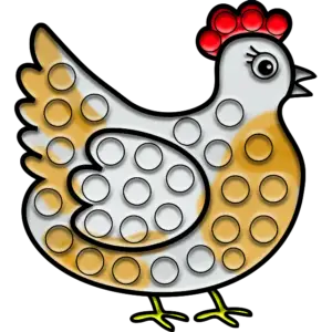 Găină Pop-it imagine colorată