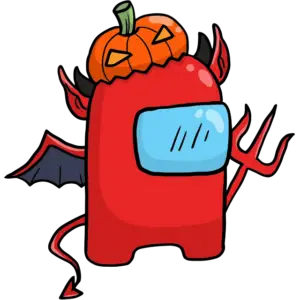 Among Us Halloween Devil imagine colorată