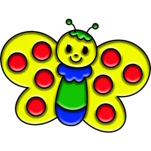 Fluture simplu Dimple imagine colorată