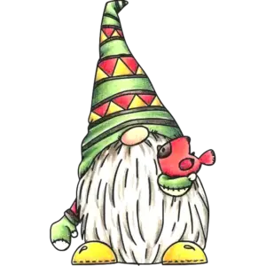 Drăguț Gnome cu pasăre imagine colorată