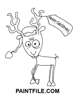 Rudolph Renei Banner de Crăciun pagina de colorat
