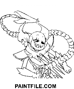 Sans din Undertale pagina de colorat