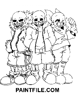 Trei Sans pagina de colorat