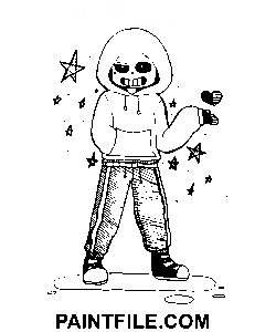 Personaj Undertale Sans pagina de colorat