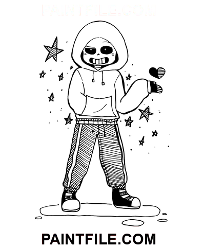 Personaj Undertale Sans pagina de colorat