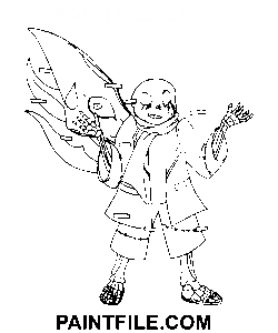 Sans Undertale Excelent pagina de colorat