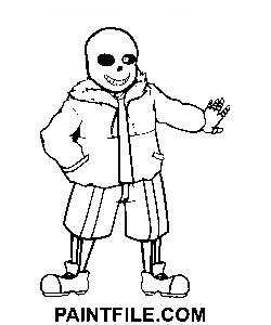 Autocolant Sans Undertale pagina de colorat