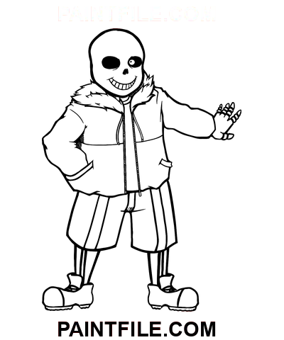 Autocolant Sans Undertale pagina de colorat