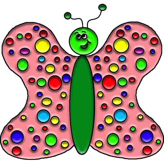 Счастливая бабочка цветная картинка