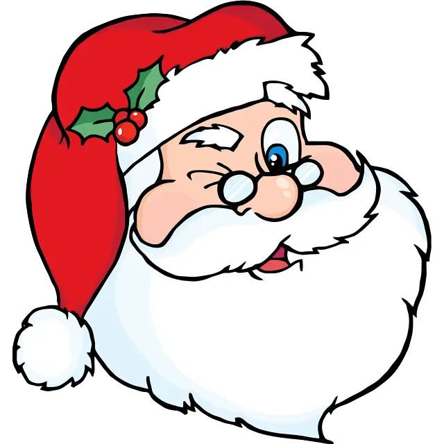 Санта-Клаус подмигивает цветная картинка