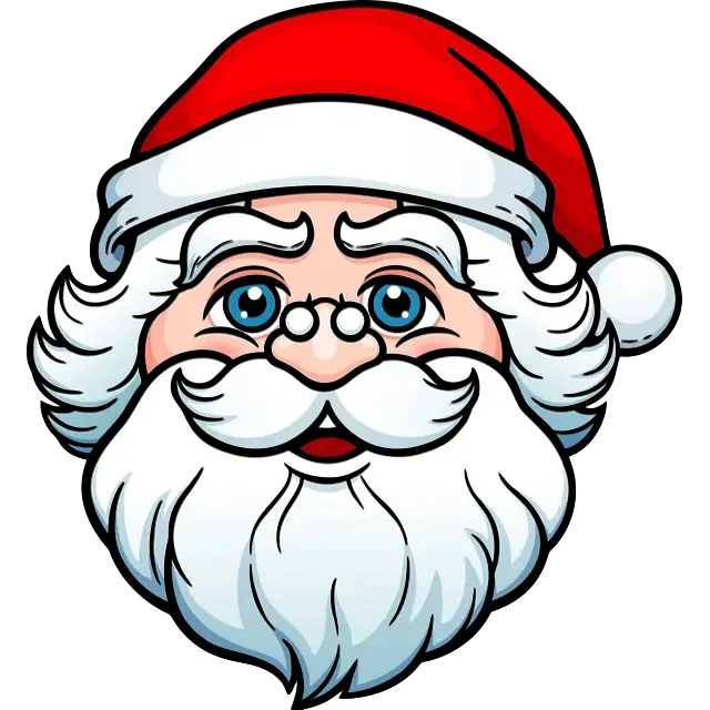 Лицо Санта-Клауса цветная картинка