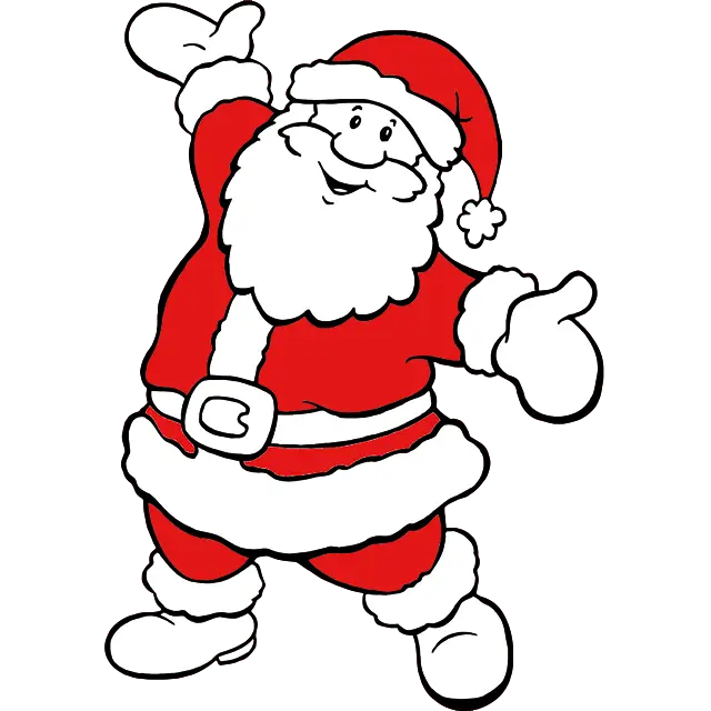 Счастливый Санта-Клаус для детей цветное изображение