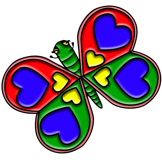 Простая бабочка с ямочками цветное изображение