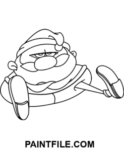 Расстроенный Санта раскраска