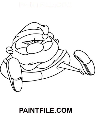 Расстроенный Санта раскраска