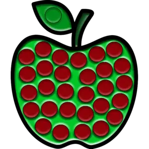 Yeşil Elma Pop It boyama sayfası