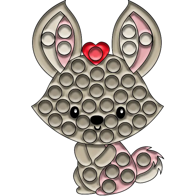 Pop-it Sevimli Tavşan boyama sayfası