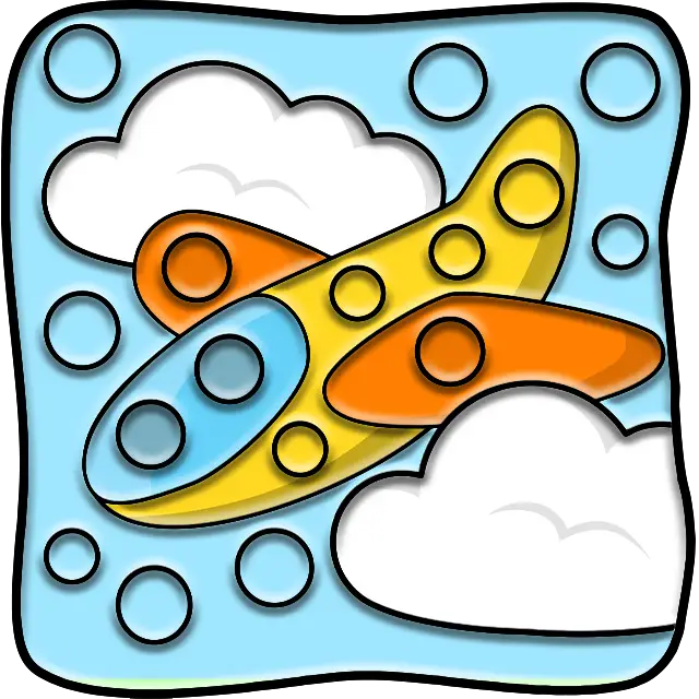 Bulutlardaki Uçak boyama sayfası