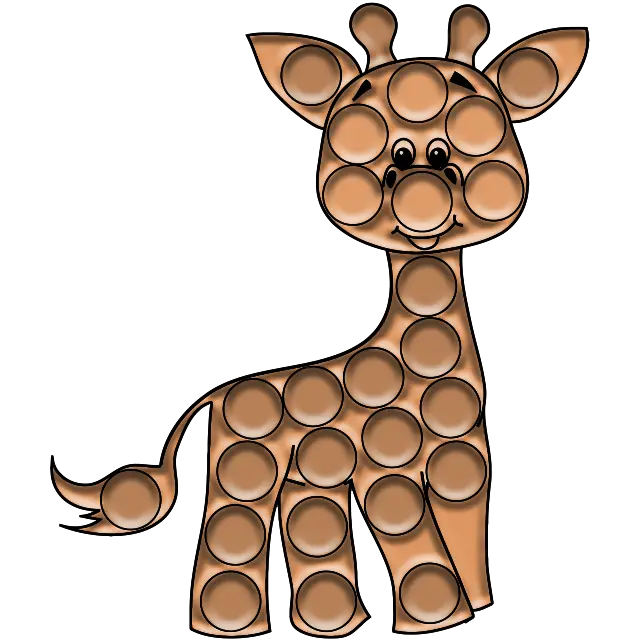 Pop-it Girafe boyama sayfası