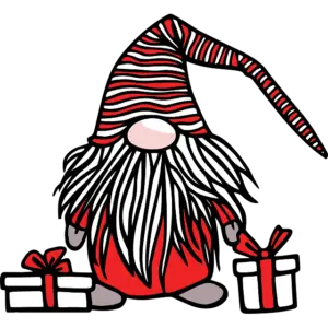 Noel Sevimli Gnome boyama sayfası
