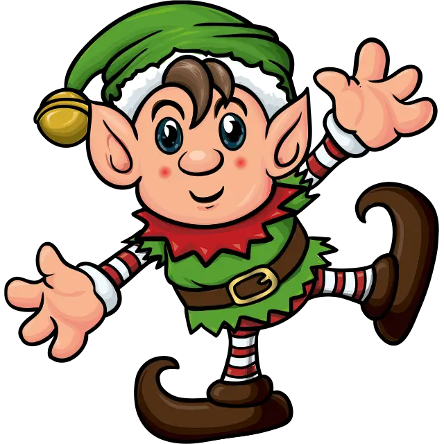 Noel Elf Dansı boyama sayfası