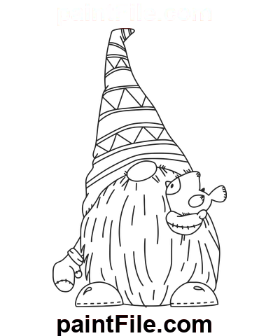 Kuşlu Sevimli Gnome boyama sayfası