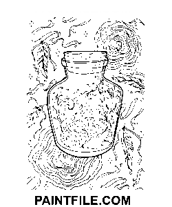 Kurnaz Eğlence İçin Kavanoz İçinde Yaşam boyama sayfası
