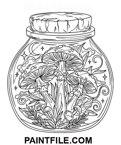 Yaratıcı Oyun Zamanı için Kavanozun İçindeki Yaşam boyama sayfası
