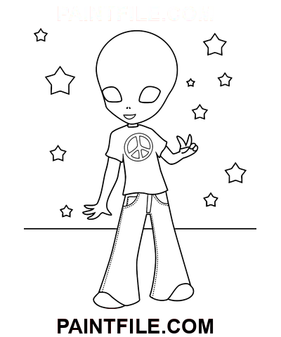 Hippi Uzaylı boyama sayfası