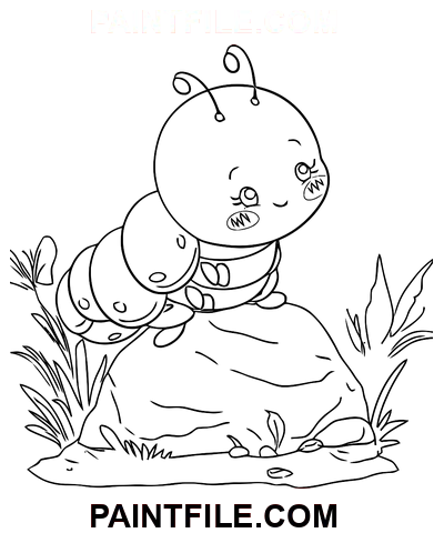 Caterpillar Çizimi boyama sayfası