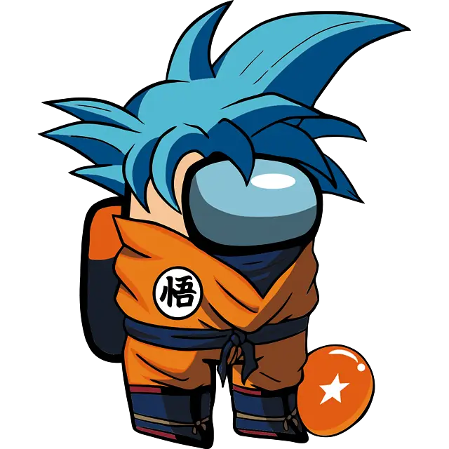 Dragon Ball Goku Super Blue кольорове зображення