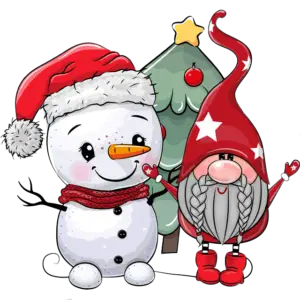 Patuljak i snjegović slika u boji