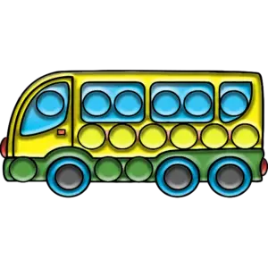 Поп-ит детски автобус цветно изображение