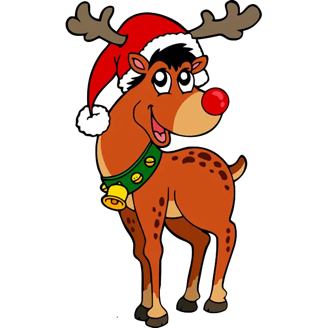 Коледа смешно северни елени цветно изображение