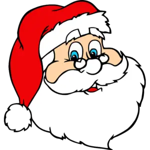 Дядо Коледа Face оцветяване страница цветно изображение