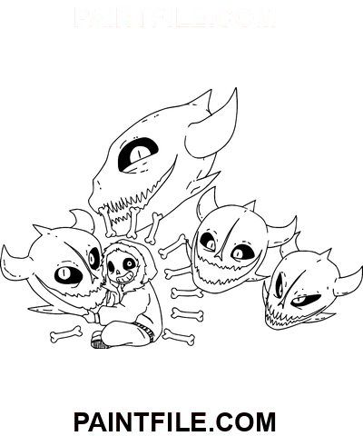 Без Undertale Clip Art страница за оцветяване