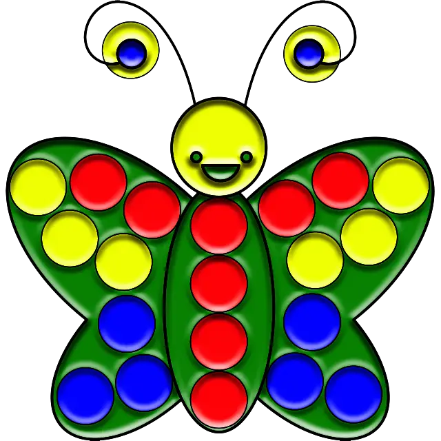 Boldog pillangó Popit színes kép