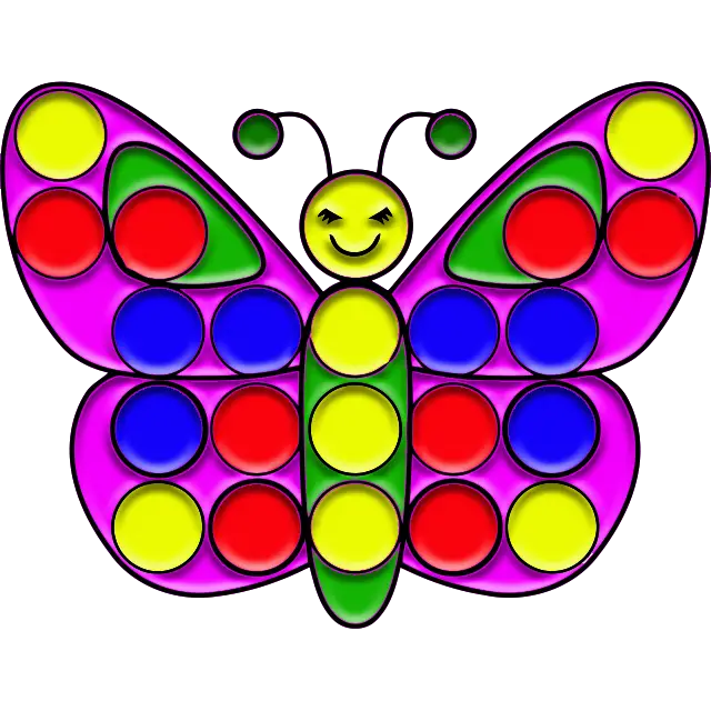 Pillangó Pop It színes kép