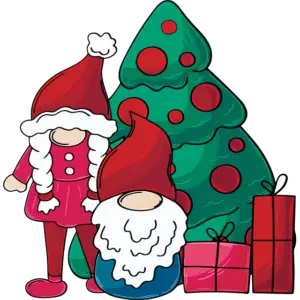 Törpék karácsonyfa színes kép