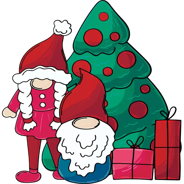 Törpék karácsonyfa színes kép