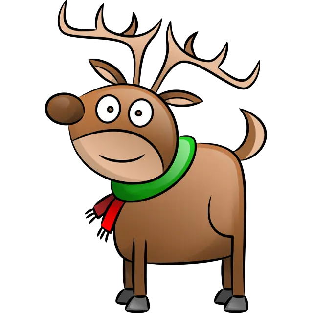 Boldog rénszarvas Rudolph színes kép