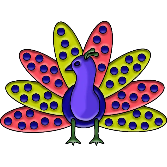 Peacock Pop-it värillinen kuva