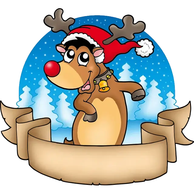 Rudolphin joululippu värillinen kuva